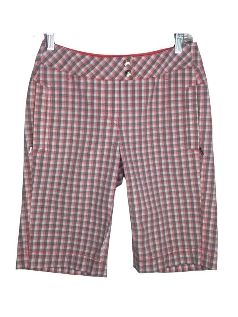 Annika Cutter & Buck Plaid Bermuda Shorts Sz 2